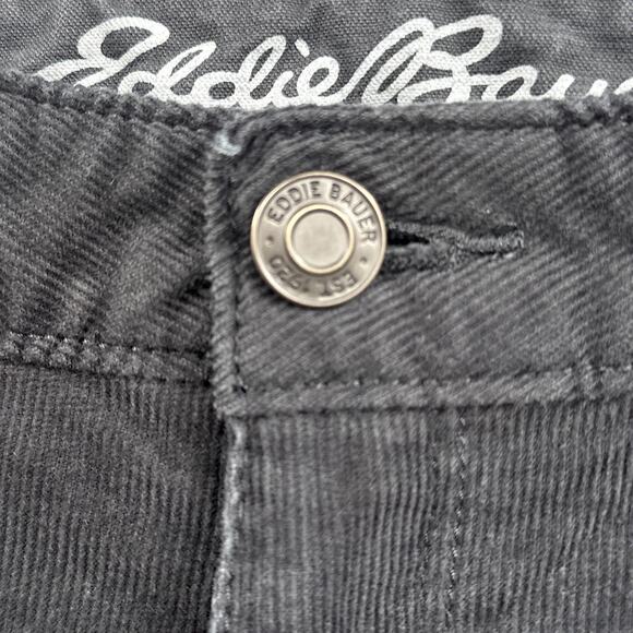 Eddie Bauer Corduroy Pants Women 8 Gray Curvy Bootcut Retro Outdoor School Basic - Picture 4 of 14